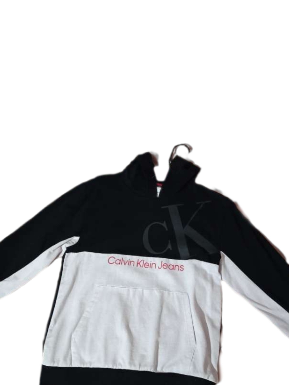 Calvin Klein Jeans Black, White & Pink Colorblock Kids Hoodie 14/16